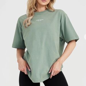 Curved Hem Oversized T-Shirt
